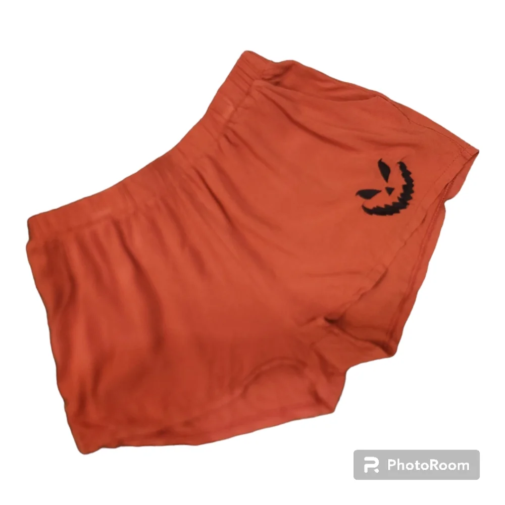 Black Thorn Reverse Halloween Haunt- Breezy Lounge Shorts in Orange